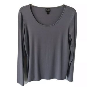 Eileen Fisher Petite Large Knit Gray Pullover L/S